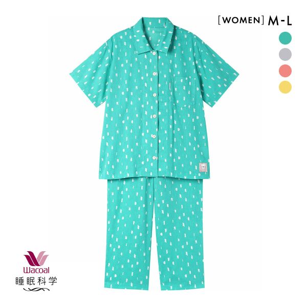 10%OFF ワコール 睡眠科学 SOU・SOU柄 シャツパジャマ レディース 高島ちぢみ 5分袖 8分丈パンツ 上下セット 綿100% Wacoal 10%OFF ワコール 睡眠科学 SOU・SOU柄 シャツパジャマ レディース 高島ちぢみ 5分袖 8分丈パンツ 上下セット 綿100% Wacoal