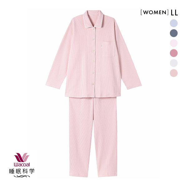 ワコール Wacoal スイミンカガク 睡眠科学 ふわごころ パジャマ 上下セット ラムコ 綿100％ ルームウェア