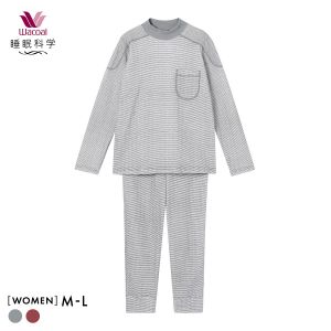 ワコール 睡眠科学 レディース パジャマ あったか 長袖 上下セット ルームウェア ハイネック 吸湿発熱 保温 Wacoal