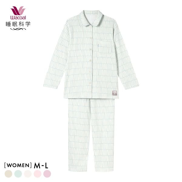 ワコール 睡眠科学 レディース シャツパジャマ 長袖 上下セット あったか SOU・SOU柄 Wacoal