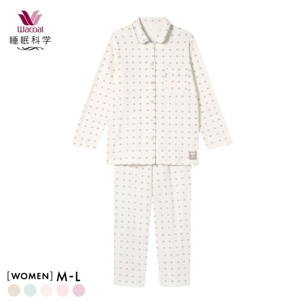 ワコール 睡眠科学 レディース シャツパジャマ 長袖 上下セット あったか SOU・SOU柄 Wacoal