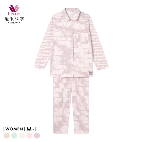 ワコール 睡眠科学 レディース シャツパジャマ 長袖 上下セット あったか SOU・SOU柄 Wacoal