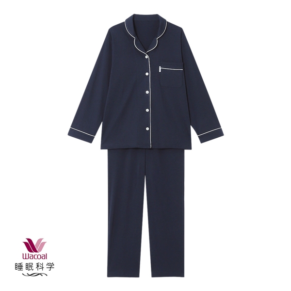 ワコール Wacoal 睡眠科学 シャツパジャマ 綿100％ なめらかでやわらかい 天綿 ML レディース 長袖
