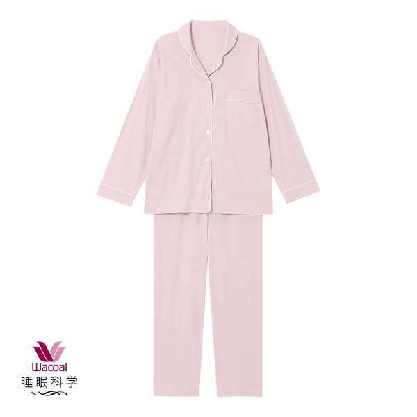 ワコール Wacoal 睡眠科学 シャツパジャマ 綿100％ なめらかでやわらかい 天綿 ML レディース 長袖