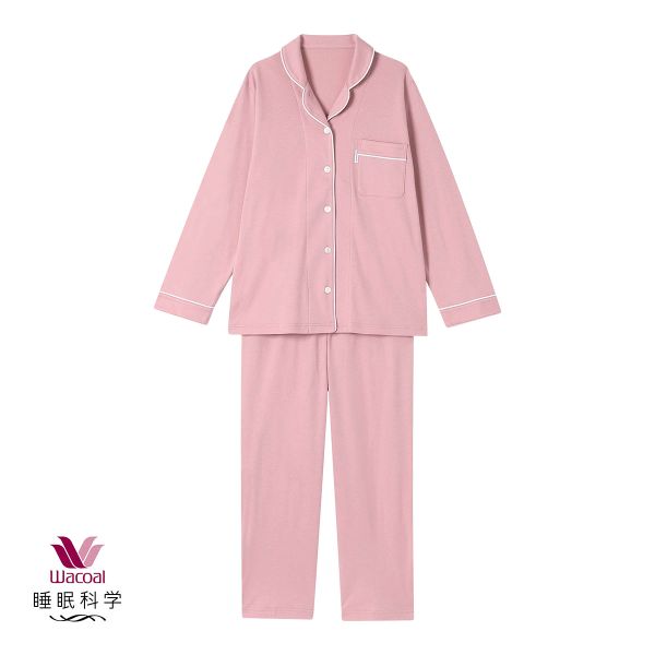 ワコール Wacoal 睡眠科学 シャツパジャマ 綿100％ なめらかでやわらかい 天綿 ML レディース 長袖
