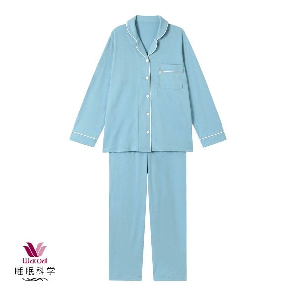 ワコール Wacoal 睡眠科学 シャツパジャマ 綿100％ なめらかでやわらかい 天綿 ML レディース 長袖