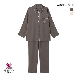 ワコール Wacoal 睡眠科学 レディース ベンベルグサテン シャツ パジャマ 長袖 上下セット