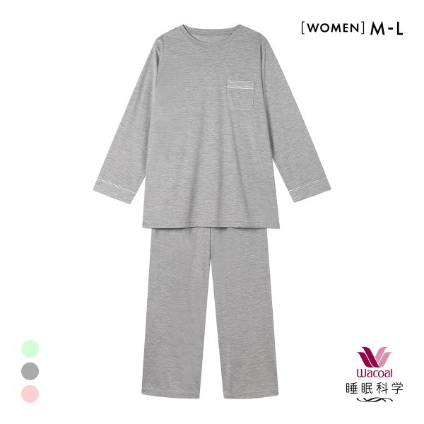 ワコール 睡眠科学 レディース シルク100％ パジャマ 長袖 上下セット ルームウェア 絹 ML Wacoal