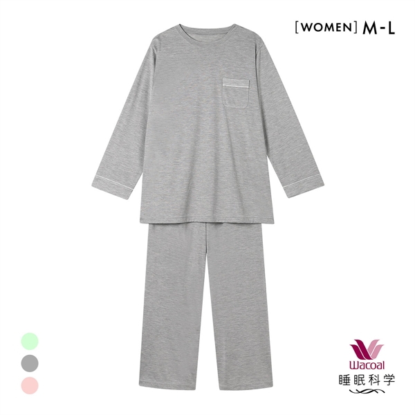 ワコール 睡眠科学 レディース シルク100％ パジャマ 長袖 上下セット ルームウェア 絹 ML Wacoal