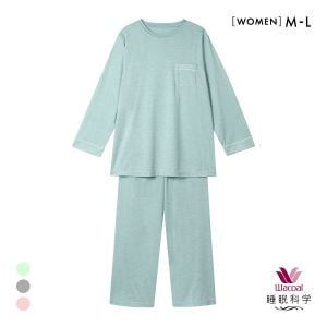 ワコール 睡眠科学 レディース シルク100％ パジャマ 長袖 上下セット ルームウェア 絹 ML Wacoal