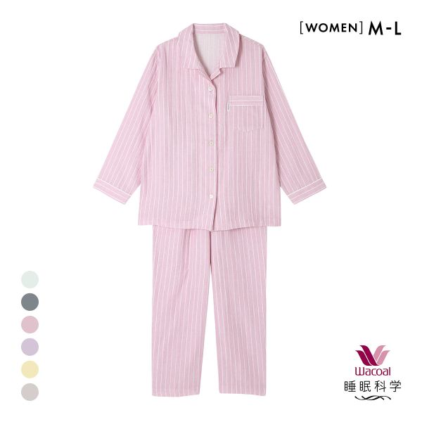ワコール Wacoal 睡眠科学 二重ガーゼ シャツパジャマ 綿100％ ML