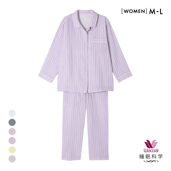 ワコール Wacoal 睡眠科学 二重ガーゼ シャツパジャマ 綿100％ ML