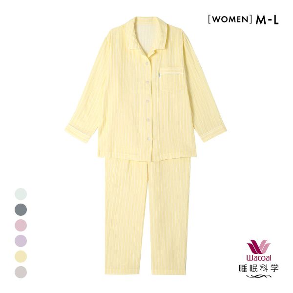 ワコール Wacoal 睡眠科学 二重ガーゼ シャツパジャマ 綿100％ ML