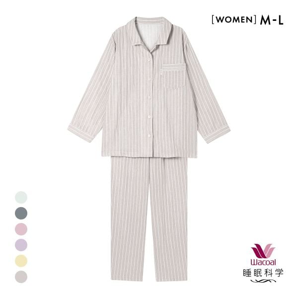 ワコール Wacoal 睡眠科学 二重ガーゼ シャツパジャマ 綿100％ ML