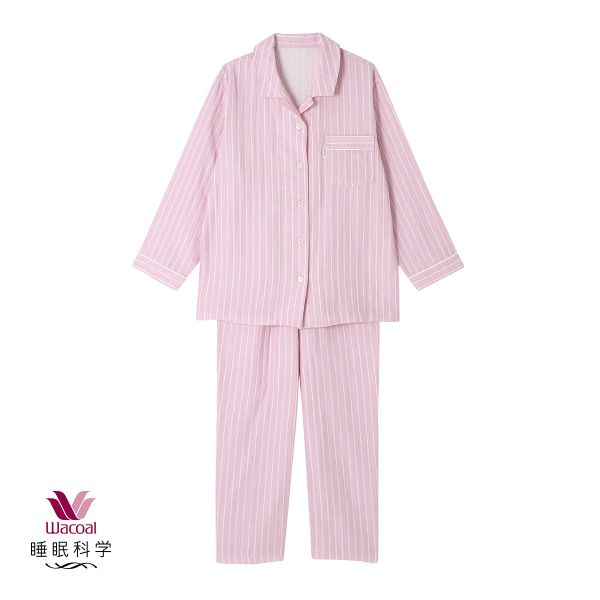 ワコール Wacoal 睡眠科学 二重ガーゼ シャツパジャマ 綿100％ LL