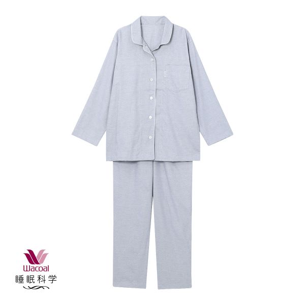 ワコール Wacoal 睡眠科学 レディース 綿100％ シャツパジャマ 長袖 上下セット コットン MP M L