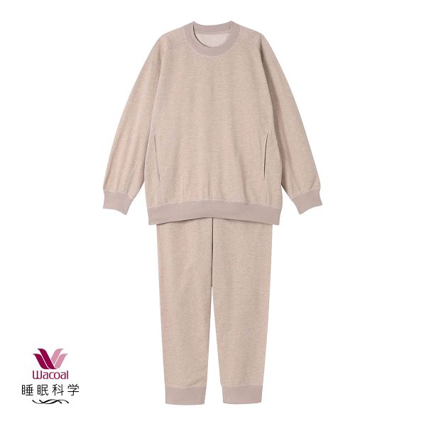 ワコール Wacoal 睡眠科学 レディース ルームウェア パジャマ 上下セット 長袖 デニム調 綿混 ML 寝返りしやすい YDX598