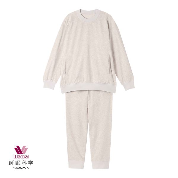 ワコール Wacoal 睡眠科学 レディース ルームウェア パジャマ 上下セット 長袖 デニム調 綿混 ML 寝返りしやすい YDX598