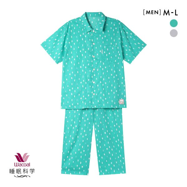 10%OFF ワコール 睡眠科学 SOU・SOU柄 シャツパジャマ メンズ 高島ちぢみ 5分袖 8分丈パンツ 上下セット 綿100% Wacoal 10%OFF ワコール 睡眠科学 SOU・SOU柄 シャツパジャマ メンズ 高島ちぢみ 5分袖 8分丈パンツ 上下セット 綿100% Wacoal