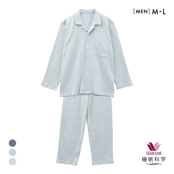 ワコール Wacoal スイミンカガク 睡眠科学 ふわごころ メンズ パジャマ 上下セット ラムコ 綿100％ 紳士用 ルームウェア