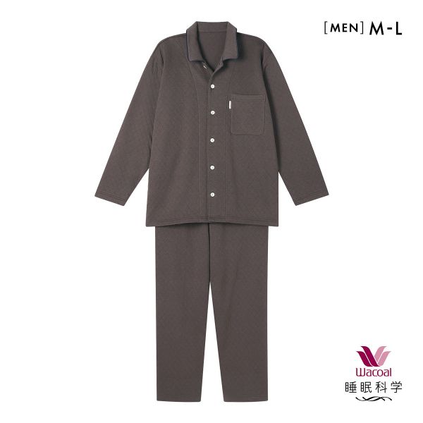 ワコール Wacoal 睡眠科学 ふわごころ メンズ パジャマ 上下セット キルト 綿100％ 紳士用