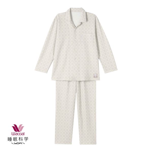 ワコール 睡眠科学 メンズ シャツパジャマ 長袖 上下セット あったか SOU・SOU柄 Wacoal