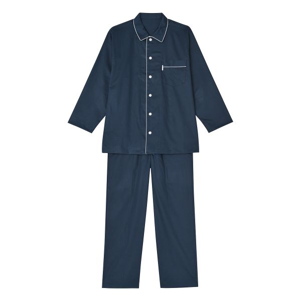 ワコール Wacoal 睡眠科学 メンズ 綿サテン シャツ パジャマ 長袖 上下セット 綿100％ コットン