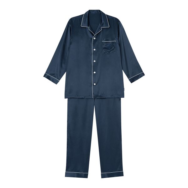 ワコール Wacoal 睡眠科学 シルクサテン メンズ シャツパジャマ シルク100％ 絹 紳士用