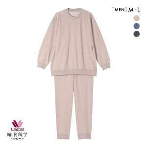 ワコール Wacoal 睡眠科学 メンズ ルームウェア パジャマ 上下セット 長袖 デニム調 綿混 紳士用 ML 寝返りしやすい YGX599