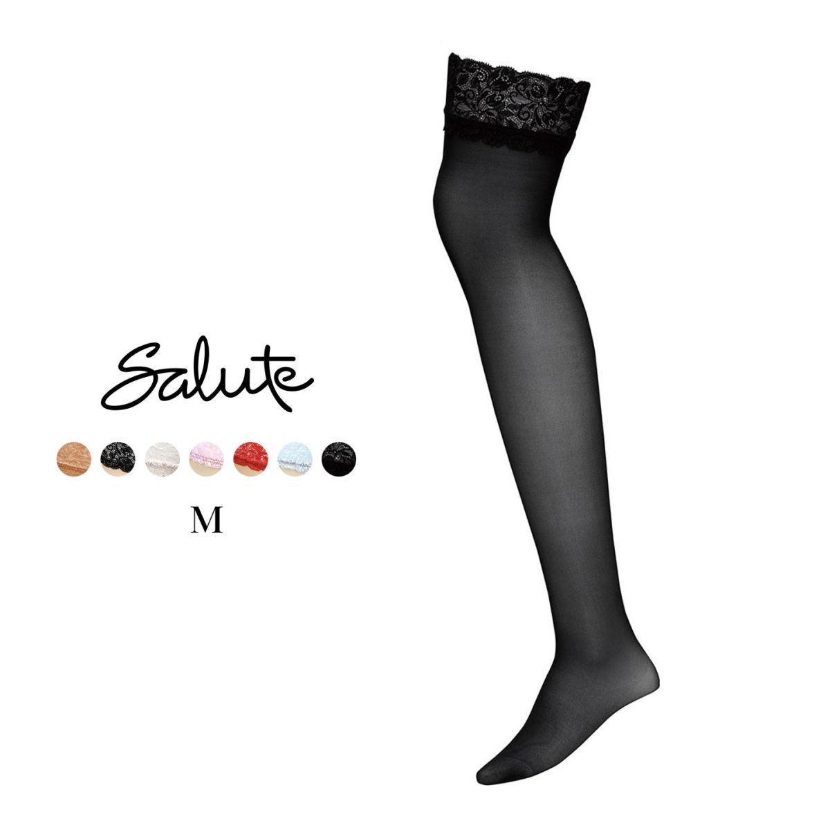 ワコール サルート ガーターストッキング 定番 00G 00group Wacoal Salute(BK2-ブラック2-M)