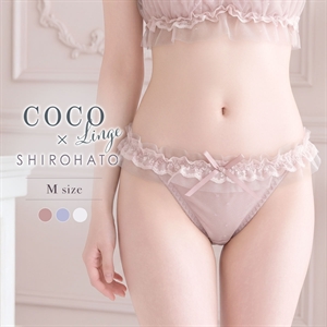 ココランジェ ドットシェリーフリル Tバック ショーツ COCO Linge