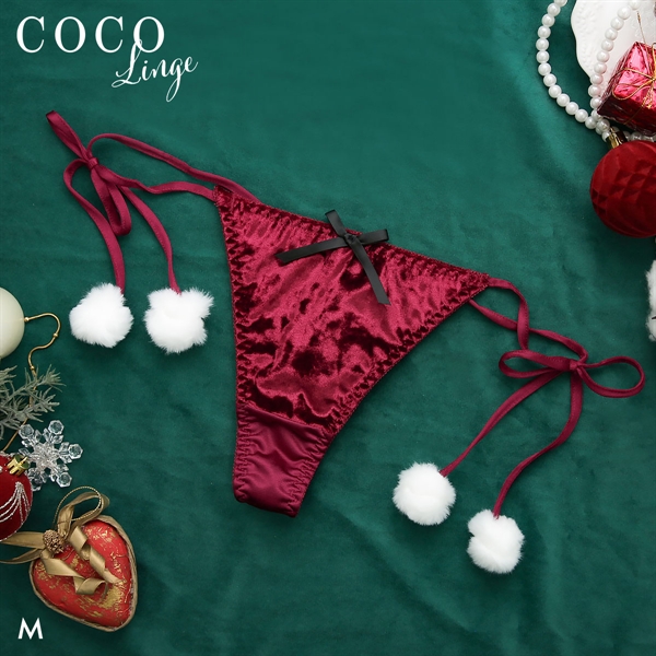 ココランジェ クリスマスサンタ Tバック ショーツ サイドリボン COCO Linge