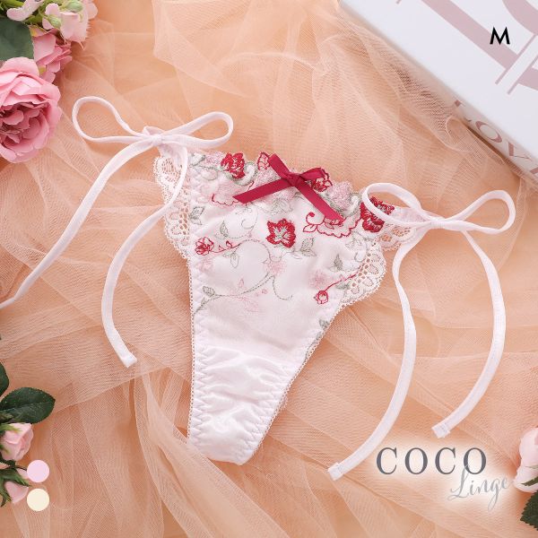 【メール便(3)】 ココランジェ ガルデンブルーメ サイドリボン バックレース 総レース Tバック ショーツ COCO Linge 【メール便(3)】 ココランジェ ガルデンブルーメ サイドリボン バックレース 総レース Tバック ショーツ COCO Linge