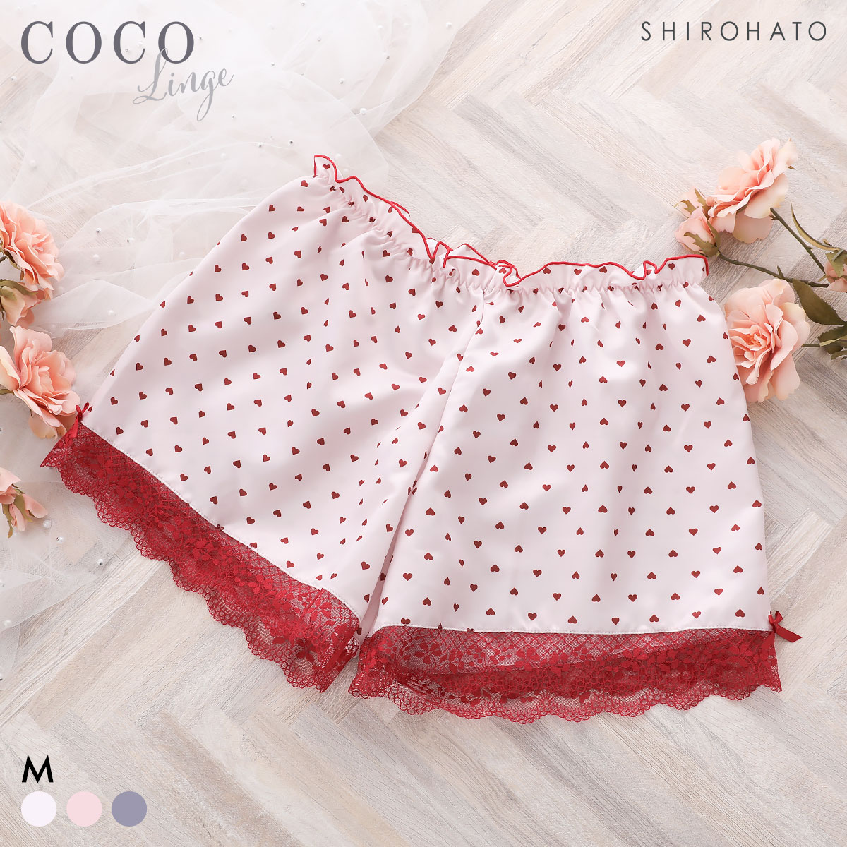 ココランジェ チャーミーハートドット タップパンツ COCO Linge(PI-ピンク-M)