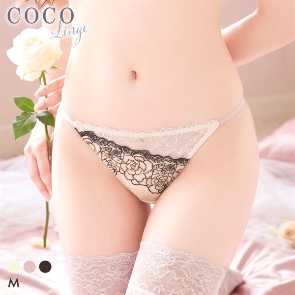ココランジェ ロージーラメフローラ Tバック ショーツ ストリング COCO Linge