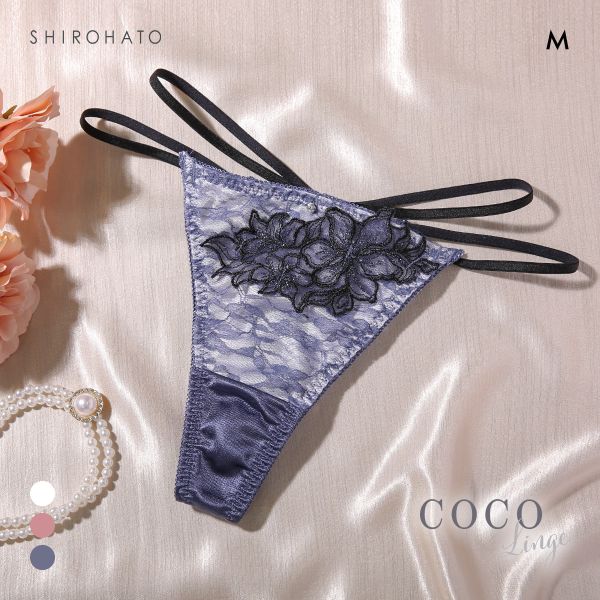 ココランジェ レーシーフラワーコード ショーツ Tバック ストリング 単品　COCO Linge