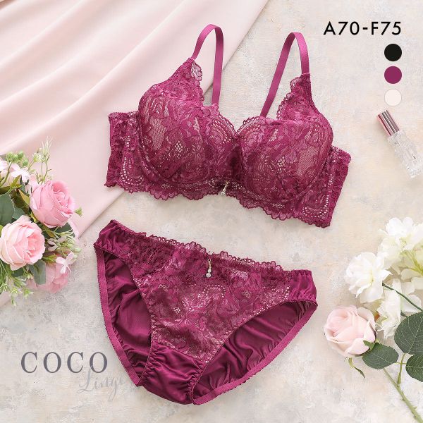 30%OFF ココランジェ エレガントフルール ブラジャー ショーツ セット モールド 脇高 脇肉 レース 谷間 COCO Linge 30%OFF ココランジェ エレガントフルール ブラジャー ショーツ セット モールド 脇高 脇肉 レース 谷間 COCO Linge
