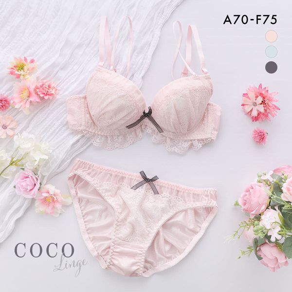 30%OFF ココランジェ スモーキーフリルレース ブラジャー ショーツ セット レース COCO Linge 30%OFF ココランジェ スモーキーフリルレース ブラジャー ショーツ セット レース COCO Linge