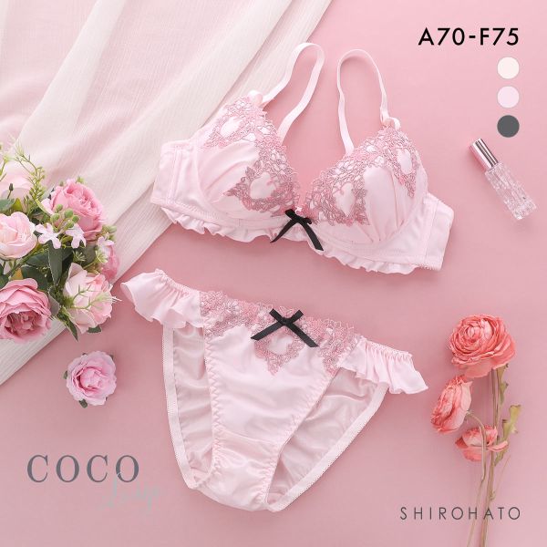 ココランジェ ハートフルハピネス ブラジャー ショーツ セット レース COCO Linge