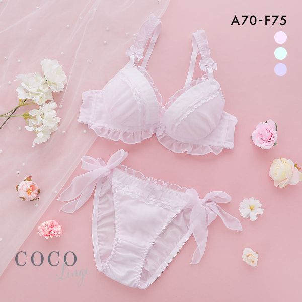ココランジェ プリティーギンガムチェック ブラジャー ショーツ セット サイドリボン COCO Linge ココランジェ プリティーギンガムチェック ブラジャー ショーツ セット サイドリボン COCO Linge