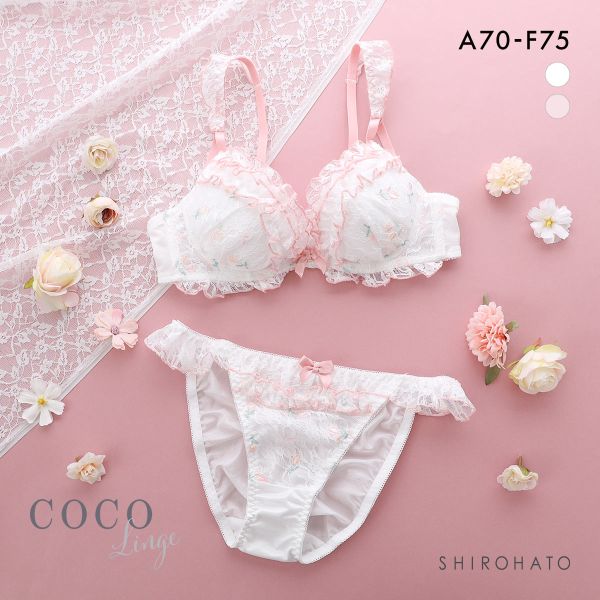 ココランジェ レーシーチューリップフリル ブラジャー ショーツ セット COCO Linge