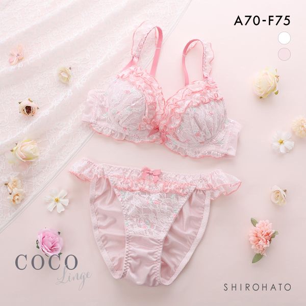 ココランジェ レーシーチューリップフリル ブラジャー ショーツ セット COCO Linge