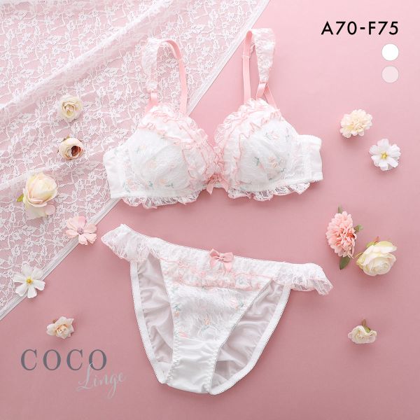 ココランジェ レーシーチューリップフリル ブラジャー ショーツ セット COCO Linge ココランジェ レーシーチューリップフリル ブラジャー ショーツ セット COCO Linge