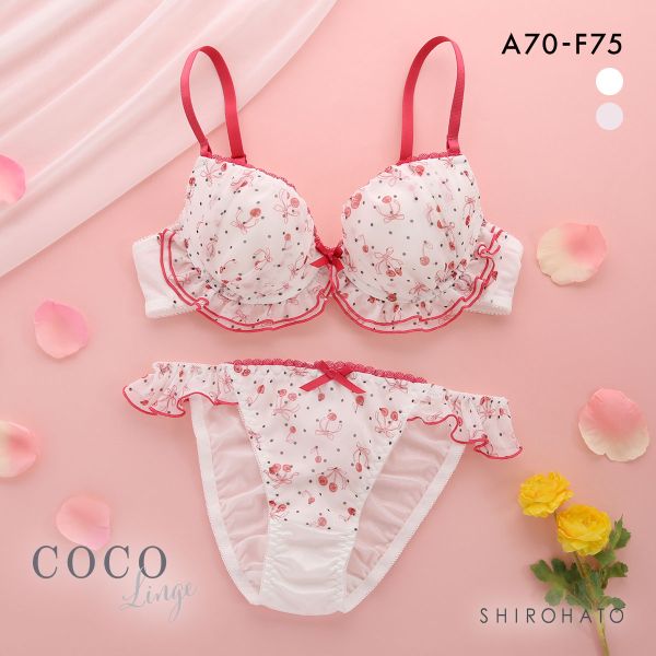 ココランジェ ドットチェリーシフォン ブラジャー ショーツ セット COCO Linge