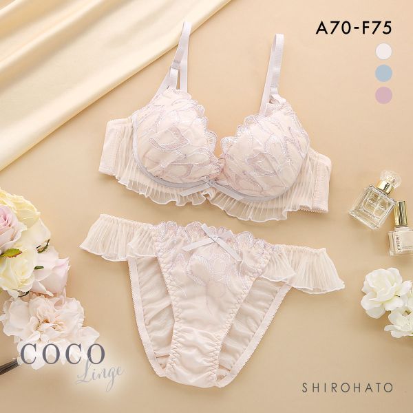 ココランジェ ダズリングペタルレース ブラジャー ショーツ セット ABCDEF 大きいサイズ 小さいサイズ COCO Linge