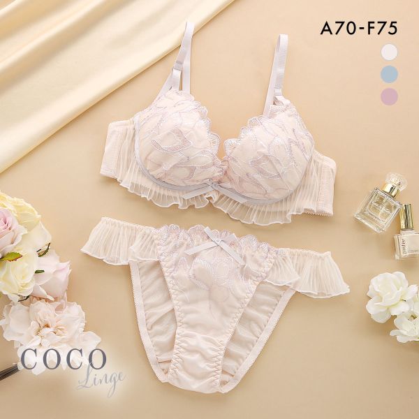 ココランジェ ダズリングペタルレース ブラジャー ショーツ セット ABCDEF 大きいサイズ 小さいサイズ COCO Linge