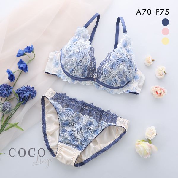 ココランジェ ブルーミングドリーム ブラジャー ショーツ セット ABCDEF 大きいサイズ 小さいサイズ COCO Linge ココランジェ ブルーミングドリーム ブラジャー ショーツ セット ABCDEF 大きいサイズ 小さいサイズ COCO Linge
