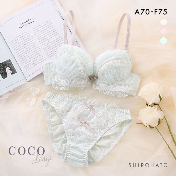 ココランジェ プティフラワーリボン ブラジャー ショーツ セット COCO Linge 大きいサイズ