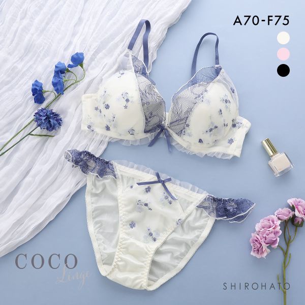 ココランジェ プチフラワーメロー ブラジャー ショーツ セット COCO Linge 大きいサイズ
