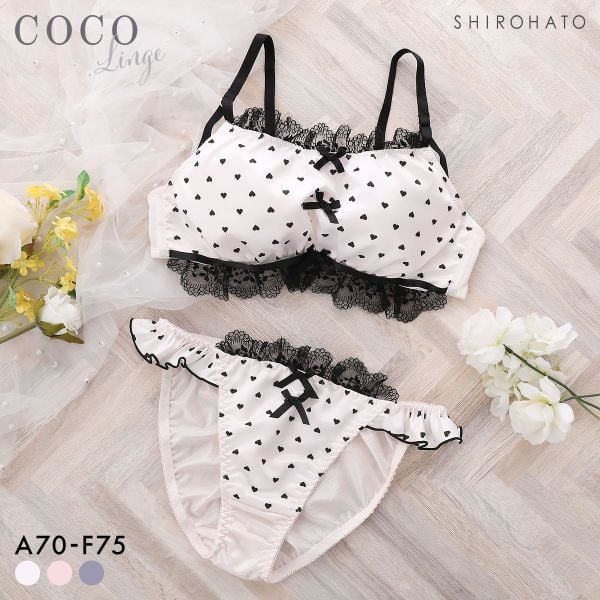 ココランジェ チャーミーハートドット ブラジャー ショーツ セット COCO Linge 大きいサイズ